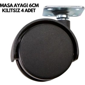 Resim Belle Fusion Mey Ithalat® Masa Ayağı 6cm Kilitsiz 4 Adet 