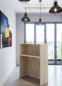 Resim Resital Ledli Karşılama Bankosu G-90 Cm Ofis Kasa Resepsiyon Masası Banko-001-6-8 