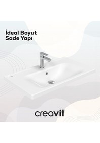 Resim Creavit Eksen Etajerli Lavabo 80 Cm Beyaz Ek080-00cb00e-0000 