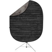 Resim Savage (U.S.A) Gray/Dark Wood Collapsible Backdrop (Katlanabilir Fon) 