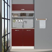 Resim Decoraktiv Mini 90Y MDF Hazır Mutfak Dolabı - Tezgah Dahil - Bordo 