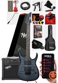 Resim Midex Crade-25amp Grey Rosewood Super Strat Kasa Hh Yüksek Kaliteli 25w Amfili Elektro Gitar Seti 