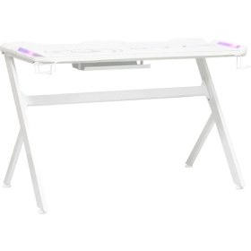 Resim Adore Mobilya Ryze Extreme Karbon Fiber Rgb Oyuncu Masası - Beyaz 120X60X76 cm 