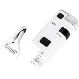 Resim 40-60X Büyüteç Zoom Ayarlı Led Işıklı Evrensel Telefon Klipli 