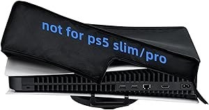 Resim Tolesum PS5 için toz koruma kılıfı, PS5 toz koruma kılıfı, Playstation 5 konsolu için dijital sürüm aksesuar/Ultra HD yatay-PS5 Slim için değil (siyah) 