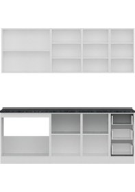 Resim Minar 215 Cm Mutfak Dolabı Beyaz Dore 215-D1 Beyaz 