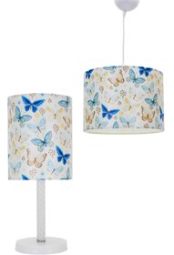 Resim HALL BREATHE Mavi kelebekli çocuk odası seti, tavan ve komodin ile şık ve kullanışlı 2'li takım 