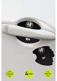 Resim Alfa Romeo 164 İç Kapı Çukuru Çizik Önleyici Karbon Desenli Özel Koruma Folyo Seti 164 Yazılı 4 Adet 