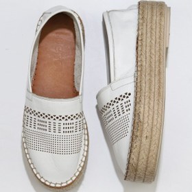Resim Bueno Shoes Beyaz Deri Kadın Espadril Babet 01wq3510 