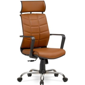 Resim Efes Yönetici Makam - Ofis Müdür - Büro - Çalışma Koltuğu Renk Krom Ayaklı Taba 