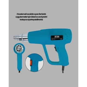 Resim Fantastik Store 2 Kademeli Güçlü Sıcak Hava Tabancası 380° – 500° Isı Ayarı - Lisinya 