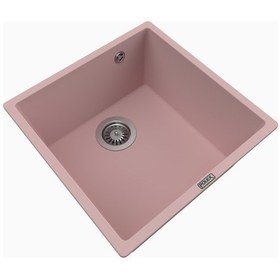 Resim Polex Cristalüx Granit Evye P-X40 Pembe Tezgah Altı Ve Tezgah Üstü Kare Mutfak Evyesi 53.8x44 CM 