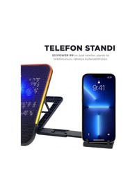 Resim Rampage Sixpower R9 6 Fan RGB Işıklı Telefon Tutuculu Laptop Soğutucu 