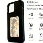 Resim iPhone 13/13 Pro/13 Pro Max / 14/14 Pro / 14 Pro Max / 15/15 Pro Max (Siyah) için uygun DIY Akıllı NFC Mürekkep Cep Telefonu Kılıfı, Akıllı Fotoğraf Arka Projeksiyon Özelleştirmesi Kişiselleştirilmiş Fotoğrafların Anında Görüntülenmesi, APP İşlemi Özelleştirilmiş Ekran, Özel Görüntü Görüntüleme Akıllı Telefon Kılıfı 