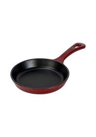 Resim Lava Döküm Yuvarlak Kızartma Tavası Yekpare Saplı. Çap Ø 16cm. Bordo 
