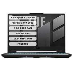Resim ASUS 15.6" TUF GAMING A15 FA506NC-HN006 RYZEN 5 7535HS 8GB DDR5 RAM- 512GB M2 NVME- 4GB RTX3050 FDOS 