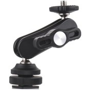 Resim Yaozixa Alüminyum Çift Toplu Bağlayıcı - 360 Döner Soğuk Ayak Ve 1/4 Vida Bağlantısı, 1kg Yük Taşıma, Siyah 