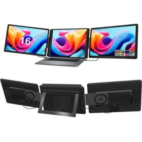 Resim Ultrax 16" Ikili Taşınabilir Monitör Çoklu Ekran 1200P Fhd IPS Notebook Monitör Çift Kablo 