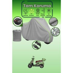 Resim Dokaca Neo Gri Neon Fitilli Arka Çanta Uyumlu Altai Ristretto 125 Uyumlu Motor Brandası, Koruyucu Örtü 