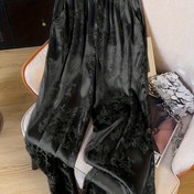 Resim Kadınların Zarif Çiçek Desenli Düz Bacaklı Pantolonları, Elastik Bel ve Cep Detayları ile - Bahar/Sonbahar Rahat Giyim için Yumuşak ve Rahat Kumaş, Bahar Modası Pantolonları | Çiçek Desenli Pantolonlar | Yumuşak Kumaş Pantolonlar 