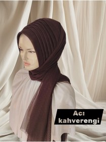 Resim Nuray hazır duvak Acı kahverengi tek tek model hazır duvak hazır şal hazır türban 
