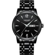 Resim Hanyang 616-TÜM Siyah Poedagar Üst Marka Lüks Erkek Saatler Aydınlık Su Geçirmez Paslanmaz Çelik Izle Erkekler Tarih Takvim Iş Kuvars Kol Saati (Yurt Dışından) 