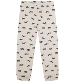 Resim Antebies Organik Bej Rakun Desenli Beli Lastikli Uzun Kollu Erkek Çocuk Pijama Takımı Kahve 