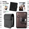 Resim Fujifilm Instax Mini LiPlay Hybrid Deep Bronze Fotoğraf Makinesi - 10'lu Film Albüm ve Deri Kılıf Hediye Seti 