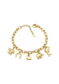 Resim Cm Jewelry Yaz Temalı Charm Bileklik Gold Deniz Figürlü Zincir Bileklik Altın 