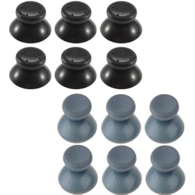 Resim 6 adet plastik başparmak çubuğu Joystick kapaklar sapları kapakları Thumbsticks yedek Xbox 360 denetleyici aksesuarları için (Siyah) 