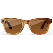 Resim Ray-Ban Meta Wayfarer Kameralı Yapay Zekalı Akıllı Gözlük Shiny Caramel Polarized Brown Lenses 52 Beden 