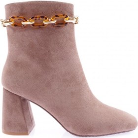 Resim Dgn 22k420-22k Kadin Kalin Zincir Aksesuarli Topuklu Bot 22K420-1710-R4313 Deve Tüyü 