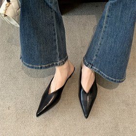 Resim Yeni Gelen Nokta Burunlu Stiletto Orta Topuklu Ayakkabılar, Sentetik Üst, Faux Taban, Sentetik Tabanlık, Dış Mekan Giyiminde Kullanılır, Tüm Mevsimler 