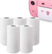 Resim Genel Markalar BFS Çocuk Kamera Baskı Kağıdı, 5’li Rulo 57x25mm Çekirdekli Fotoğraf Baskı Termal Kağıt Rulo 