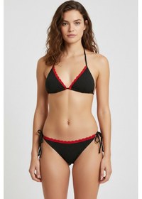 Resim Intive Lingerie Kırmızı Dantel Detaylı Siyah Bikini Takımı Ayarlanabilir İpli, Siyah 