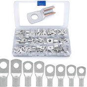 Resim Vkemall 6,10,16,25 Gauge Telli Elektrikli Terminal: 120 Adet Dairesel Teneke Kaplı Bakır Gözlü, Yalıtksız Kablolu Piller İçin Uçlar 