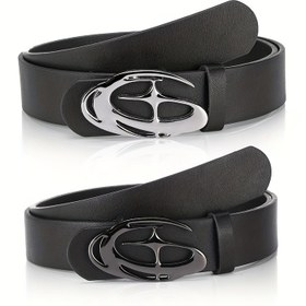 Resim CKIRUV Erkekler İçin Sokak Stili Kemer - Geniş Deri Görünümlü Kayış ve Metal Tokalı, Resmi & Günlük Kullanım için Dayanıklı Kemer - Kot Pantolonlar, Hediye (Noel, Sevgililer Günü, Babalar Günü) - Şehir Modası Aksesuarı 