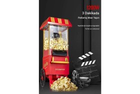 Resim Popcorn Mısır Makinesi Yağsız Mısır Patlatma Makinası Elektrikli Sıcak Havalı Pratik Mısır Makinesi 