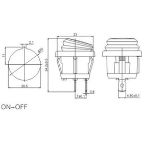 Resim Ic-133W Yuvarlak Işıksız Anahtar Su Geçirmez 