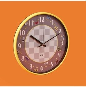 Resim Slim Ralli Çocuk Odası Duvar Saati -Sarı - 30 Cm 