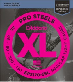 Resim D'addario Eps170-5Sl Prosteels 5-String Bass. Light. 45-130. Supe 