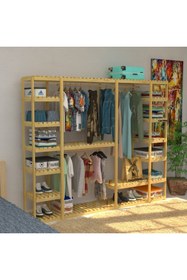 Resim Fokai Wood Megalo - Açık Ahşap Elbise Dolabı , Gardırop 