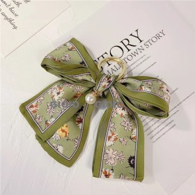 Resim Silver1 Gıoıo Yeni Ipek Eşarp Anahtarlık Kişiselleştirilmiş Inci Papyon Çanta Çekicilik Dokuma Anahtarlık (Yurt Dışından) 