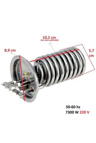 Resim Ozba Ticaret Safir Elektrikli Şofben Rezistansı 7300 W 220 V Ölçüye Göre Sipariş Veriniz 