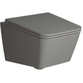 Resim VitrA Equal Rim-ex Asma Klozet Ve Soft Kapak Takımı, Clean, Mat Taş Gri, 7245b476-0090+119-076-009 Diğer 
