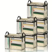 Resim 6 Şeffaf Kitap Depolama Çantası Fermuar ve Saplı, Ev, Ofis ve Okul için Katlanabilir Çok Fonksiyonlu Düzenleyici, Dayanıklı ve Alışkan, Yatak Altı Depolama 
