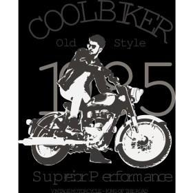 Resim Cool Biker Sticker 10X10 Cmrenkli Sticker 