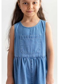 Resim Oliven The Kid Oliventhekid Önü Cepli Kolsuz Kot Tulum Mavi Mavi 