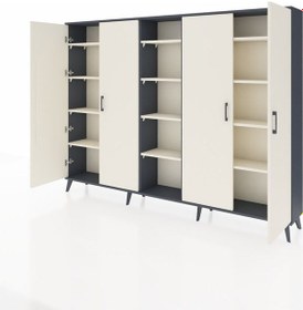 Resim Arges Dolap 12 Raflı 4 Kapaklı 220x30x163 Antrasit-aytaşı Aytası - Antrasıt 