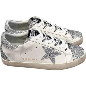 Resim Women's Super Star- Golden Goose Glitter Sneaker - Coarse Glitter Laces - Kadın Ayakkabı Sneakers 
